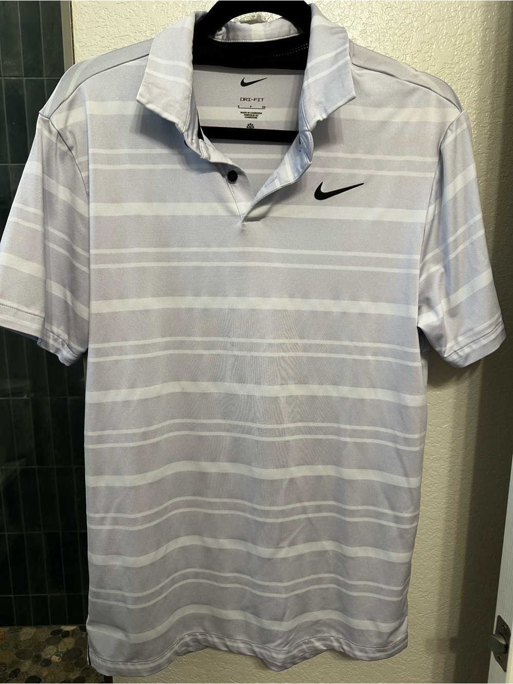 Nike Men’s Dri-FIT Light Purple Striped Polo Shirt